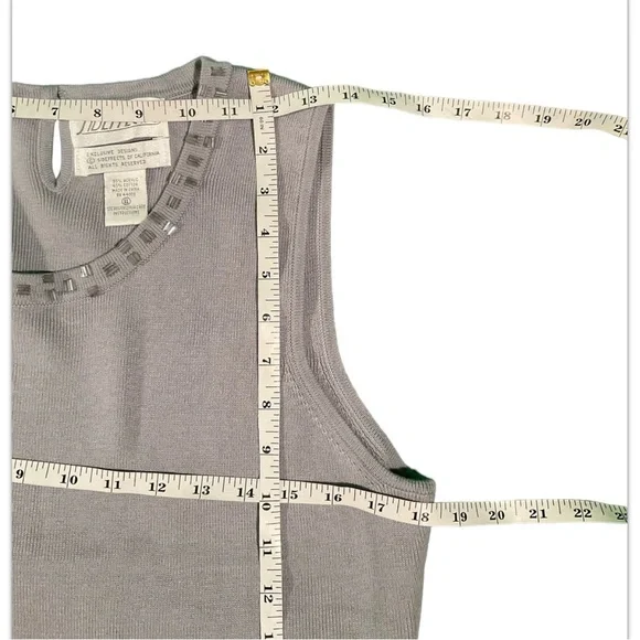 Side Effects Women's Size XL Vintage 2 Piece Blue Beaded Cotton AcrylicPant Suit - Picture 13 of 15